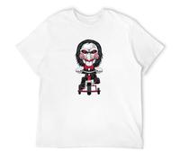 SHUANG YUE Saw Movie Jigsaw Halloween Mens Graphic T-Shirt T-Shirt White3XL