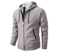 Shuanghao Hombre Chaqueta De Punto Alto Basic Cremallera Grueso Suave Forro Caliente Primavera otoño Invierno Man Slim Fit Sudadera JerséIs Sueltos Outwear Tops para Hombre XS （Cuello de pie）