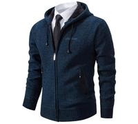 Shuanghao Hombre Chaqueta De Punto Alto Basic Cremallera Grueso Suave Forro Caliente Primavera otoño Invierno Man Slim Fit Sudadera JerséIs Sueltos Outwear Tops para Hombre XS （Cuello de pie）