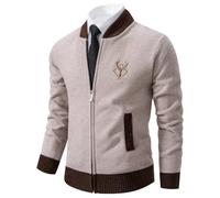 Shuanghao Hombre Chaqueta De Punto Jersey Cuello Alto Basic Cremallera Grueso Suave Forro Caliente Primavera otoño Invierno Man Slim Fit Sudadera JerséIs Sueltos Outwear Tops para Hombre XS (Ciervo)