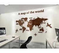 Shuanghao Stickerdecal Pegatinas De la Pared Murales 3D Sala Salón Dormitorio Oficina Fondo Acrílico DIY Mapa del Mundo Mundi Etiquetas Creativa Decoración Pared Murales STICKER DECAL Marrón180*100