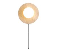 SHUANGZ Aplique De Pared Wabi Sabi Travertine Circle Glass Stone, Lámpara Pared Piedra Amarilla Natural De 7.8'', Apliques De Pared Japoneses Cableados G4, Luminarias De Pared Para Sala