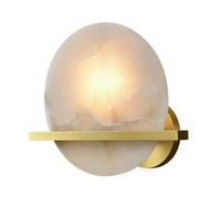SHUANGZ Apliques De Pared De Alabastro De 8 Pulgadas, Base De Latón, Lámpara LED De Luz Cálida, Iluminación De Pared De Mármol Natural, Lámpara De Pared De Alabastro Para Dormitorio, Sala
