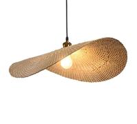 SHUANGZ Juego De Lámpara De Araña De Bambú Tejido De 1 Pieza, Lámpara Colgante E27 De Mediados De Siglo, Decoración Para Sala De Estar Y Dormitorio Con Cable Ajustable, Lámpara De Techo