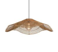 SHUANGZ Lámpara Colgante De Cesta De Ratán Wabi-sabi Con Pantalla Mimbre Tejido Abierto, Accesorios Iluminación Hechos A Mano, Candelabro De Estilo Rústico Japonés 15,7'' Para Dormitorio, Cocina