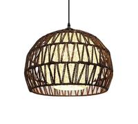 SHUANGZ Lámpara Colgante De Cuerda De Cáñamo Tejida A Mano Con Cesta De Ratán Incorporada, E27, De Altura Ajustable Para Restaurante, Salón De Té, Dormitorio, Sala De Estar, Luces Colgantes