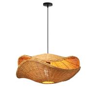 SHUANGZ Lámpara Colgante De Ratán De 1 Luz, Lámpara De Araña De Ratán Tejida A Mano De Estilo Rústico De 19,7 Pulgadas Pantalla De Mimbre Para Techo Con Cable Ajustable Lámpara De Bambú Para