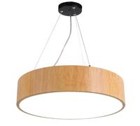 SHUANGZ Lámpara Colgante De Techo LED Moderna Lámparas De Araña De Metal Con Imitación De Madera Redonda Con Pantalla Acrílica, Estilo Nórdico Para Techos Altos, Sala De Estar,