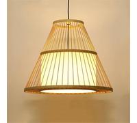 SHUANGZ Lámpara De Araña Grande De 50 Cm Para Comedor, Farol Mimbre Doble Capa, Lámpara De Araña Bohemia Natural, Portalámparas E26, Lámparas Colgantes De Bambú Estilo Zen Para Restaurante