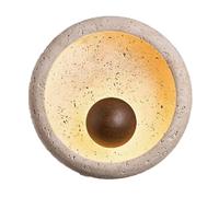 SHUANGZ Lámpara De Pared De Travertino Amarillo, Apliques De Baño, Lámpara Pared Redonda, Apliques De Pared Piedra Vintage Con Pantalla De Madera Y Piedra, Para Porche, Taller, Cocina Y Sala