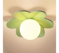 SHUANGZ Lámpara De Pasillo/balcón Floral Creativa, Apliques De Pared/techo Estilo Crema Francés Con Pantalla Cristal - Lámpara De Balcón Amarilla, Lámpara Nórdica De Resina Para Habitación Infantil