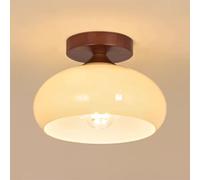 SHUANGZ Lámpara De Techo Nórdica Sencilla Color Crema Para Entrada, Lámpara De Techo Japonesa Semiempotrada Para Pasillo, Lámpara De Techo Con Cristal Para Dormitorio