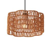 SHUANGZ Lámparas De Arte Japonés Wabi-Sabi, Lámparas Colgantes Vintage De Cuerda Cáñamo, Decoración De Techo Para Vestíbulo, Iluminación Colgante Con Pantalla De Cesta De Metal Para Comedor