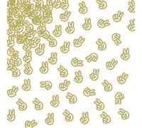 ShuanQ 120 confeti de mano con símbolo de la paz, papel dorado con purpurina para decoración de mesa de fiesta de cumpleaños, suministros de fiesta temática de paz para segundo cumpleaños