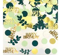 SHUBEIEUMI 100 Piezas Confeti Cumpleaños Decoración, Confeti de Lentejuelas Verdes y Doradas, Decoración de Confeti para Aniversarios, Cumpleaños, Boda, Fiestas (Verde, Dorado)