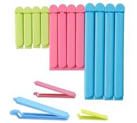 SHUBEIEUMI 12 Piezas Pinzas Bolsas Alimentos, Clip de Cierre de Cocina Multicolor Reutilizable de Plástico, 7/11/16 cm Pinza Cierre Bolsa de Alimentos, Color Pinzas Bolsas Alimentos