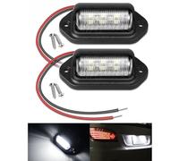 SHUBEIEUMI 2 Pcs Luz LED de Matrícula 12V-24V DC Impermeable, Luces de Matrícula Luces Matricula Remolque 6LEDS, para Coche, Remolques, RV, Camión, Caravana-Negro