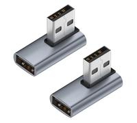SHUBEIEUMI 2 Pezzi Adaptador USB 3.1 de 90 Grados, Adaptador USB A Macho a Hembra en ángulo Recto, para Transmisión De Datos Cobrar, ángulo Derechas Conector USB de 90 Grados