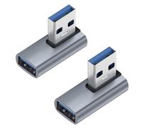 SHUBEIEUMI 2 Pezzi Adaptador USB 3.1 de 90 Grados, Adaptador USB A Macho a Hembra en ángulo Recto, para Transmisión De Datos Cobrar, ángulo Izquierdo Conector USB de 90 Grados