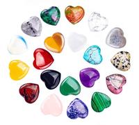 SHUBEIEUMI 20 Piezas Colgante Piedra Natural, 20x20x6mm, Cabujones de Piedras, Piedras Chakras para Manualidades Decoración Meditación Pulseras Collares Aretes Joyería