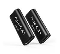 SHUBEIEUMI 2Pcs Adaptador de USB C Hembra a Hembra, USB-C 3.1 Tipo C USB Adaptador, Cable de Extensión USB C, Carga Rápida y Transferencia de Datos 10Gbps Conector de Extensión