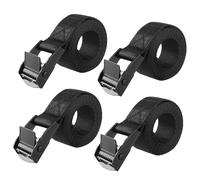 SHUBEIEUMI 4 Pcs Correa de Amarre, Cinchas De Amarre Pequeñas Adecuadas, 100cm x 2cm, Cinchas Correa de Amarre Rapido Hebilla, para Portaequipajes de Coche, Portabicicletas-Negro