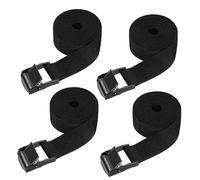 SHUBEIEUMI 4 Pcs Correa de Amarre, Cinchas De Amarre Pequeñas Adecuadas, 200cm x 2cm, Cinchas Correa de Amarre Rapido Hebilla, para Portaequipajes de Coche, Portabicicletas-Negro