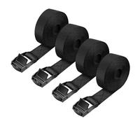 SHUBEIEUMI 4 Pcs Correa de Amarre, Cinchas De Amarre Pequeñas Adecuadas, 300cm x 2cm, Cinchas Correa de Amarre Rapido Hebilla, para Portaequipajes de Coche, Portabicicletas-Negro
