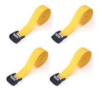 SHUBEIEUMI 4 Pcs Correa de Amarre, Cinchas De Amarre Pequeñas Adecuadas, 50cm x 2cm, Cinchas Correa de Amarre Rapido Hebilla, para Portaequipajes de Coche, Portabicicletas-Amarillo