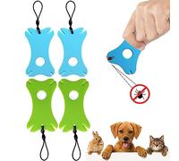 SHUBEIEUMI 4 Piezas Tarjeta de Garrapatas con Lupa, Tick Remover Tool, Retira Rápida y Suavemente Las Garrapatas de Las Mascotas o de Los Humanos, para Personas, Niños, Perros y Gatos (Azul, Verde)