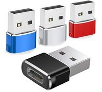 SHUBEIEUMI Adaptador USB a USB C 4 Pack, Convertidor Cable Cargador Tipo A para Phone 11 12 13 14 15 Pro MAX, Samsung Galaxy S23 S24 Ultra