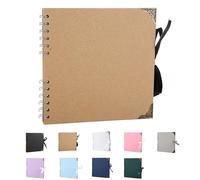 SHUBEIEUMI Álbum de Fotos Scrapbook, Álbum de Fotos Scrapbooking DIY 19.5x19.5 cm Papel Kraft Rígido, De 30 Páginas Albumes De Recortes, para Anniversary Cumpleaños(Caqui)