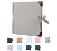 SHUBEIEUMI Álbum de Fotos Scrapbook, Álbum de Fotos Scrapbooking DIY 19.5x19.5 cm Papel Kraft Rígido, De 30 Páginas Albumes De Recortes, para Anniversary Cumpleaños(Gris)