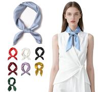 SHUBEIEUMI Hijab para Mujeres, Pañuelo Cuadrado para el Cuello, Bufanda y Fulares Panuelos, Pañuelo de Bolsillo, 70x70cm-Azul Vaquero