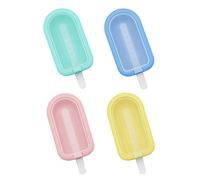 SHUBEIEUMI Juego de 4 Moldes de Silicona para Helados, Molde Helado Silicona con Asas, Moldes Paletas Chocolate, para Niños, Adultos, Postre, Chocolate, Bricolaje, Surtido Multicolor