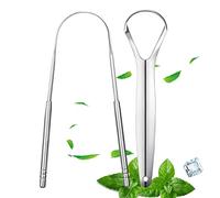 SHUBEIEUMI Limpiadores de Lengua, 2 Limpiadores de Lenguas de Acero Inoxidable, Raspador de Lenguas, Forma di"U" Limpiador de Lengua, para Adultos y Niños Cuidado Bucal Elimina el Mal Aliento