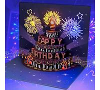 SHUBEIEUMI Tarjeta De CumpleañOs 3D, Con Sobres, Tarjeta Cumpleanos Divertida con Música y Luz, Tarjeta Felicitacion Cumpleanos Popup Velas Cumpleaños, para Mujeres, Hombres