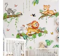 SHUCHING Pegatinas de Pared Animales de la Jungla, Vinilo Adhesivo Pared para Niños, Vinilos Decorativos para Dormitorio Infantil