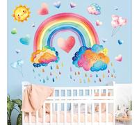 SHUCHING Pegatinas de Pared Arco Iris, Vinilos Decorativos Nube Colorida, Vinilo Adhesivo Pared Salon Bebés Infantiles