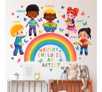 SHUCHING Pegatinas de Pared Arcoíris, Vinilos Decorativos Inspiración Frases, Adhesivos Pared para Habitación Infantiles Niño Bebé Niña
