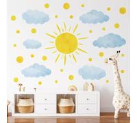 SHUCHING Pegatinas de Pared Sol Grande, Vinilos Decorativos Nubes, Vinilo Adhesivo Pared Salón Dormitorio Habitación Infantiles Bebé