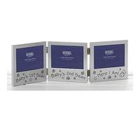 Shudehill Baby - Marco de fotos triple con ultrasonido (12,7 x 7,6 cm), color plateado