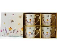 Shudehill Giftware Busy Bees Collection Lesser & Pavey Pretty Water Colour Busy Bees Design Mugs (Set of 4) [Importación inglesa]