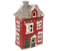 Shudehill Giftware Christmas Village - Casas de cerámica para velas de té, diseños navideños rojos y blancos, muchos diseños para elegir (Dormer House)