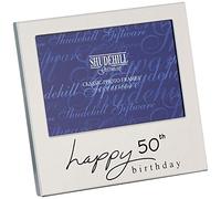 Shudehill Giftware Marco de Fotos 72250 de 5" x 3" para Regalo de cumpleaños número 50 con el Mensaje Impreso «Happy 50th Birthday»