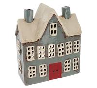 Shudehill Giftware Portavelas de cerámica con diseño de casa escolar, hermoso regalo de inauguración de la casa, adorno para el hogar, portavelas