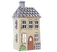 Shudehill Giftware Portavelas de cerámica para jardín, casa de jardín, Adorno para el hogar (Crema Mediana)