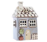 Shudehill Giftware Portavelas de cerámica Village Pottery Garden House para decoración del hogar (gris pequeño)