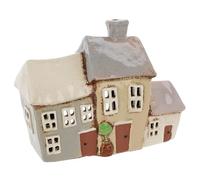 Shudehill Giftware Village Pottery 3 Garden Houses - Portavelas de té, Color Gris
