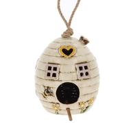 Shudehill Giftware Village Pottery Beehive Birdhouse/comedero en Crema o Amarillo (Crema pajarera)